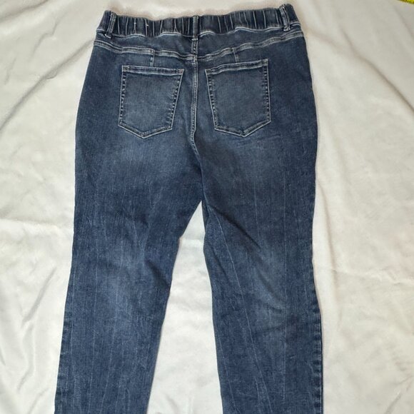 Lane Bryant High rise Pull on Straight fit Jean Size 20S Medium wash distressed - Picture 3 of 9